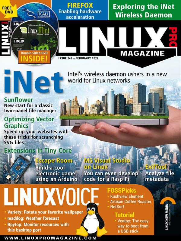 LINUX PRO MAGAZINE ISS.243 FEB 2021 W/ FREE DVD