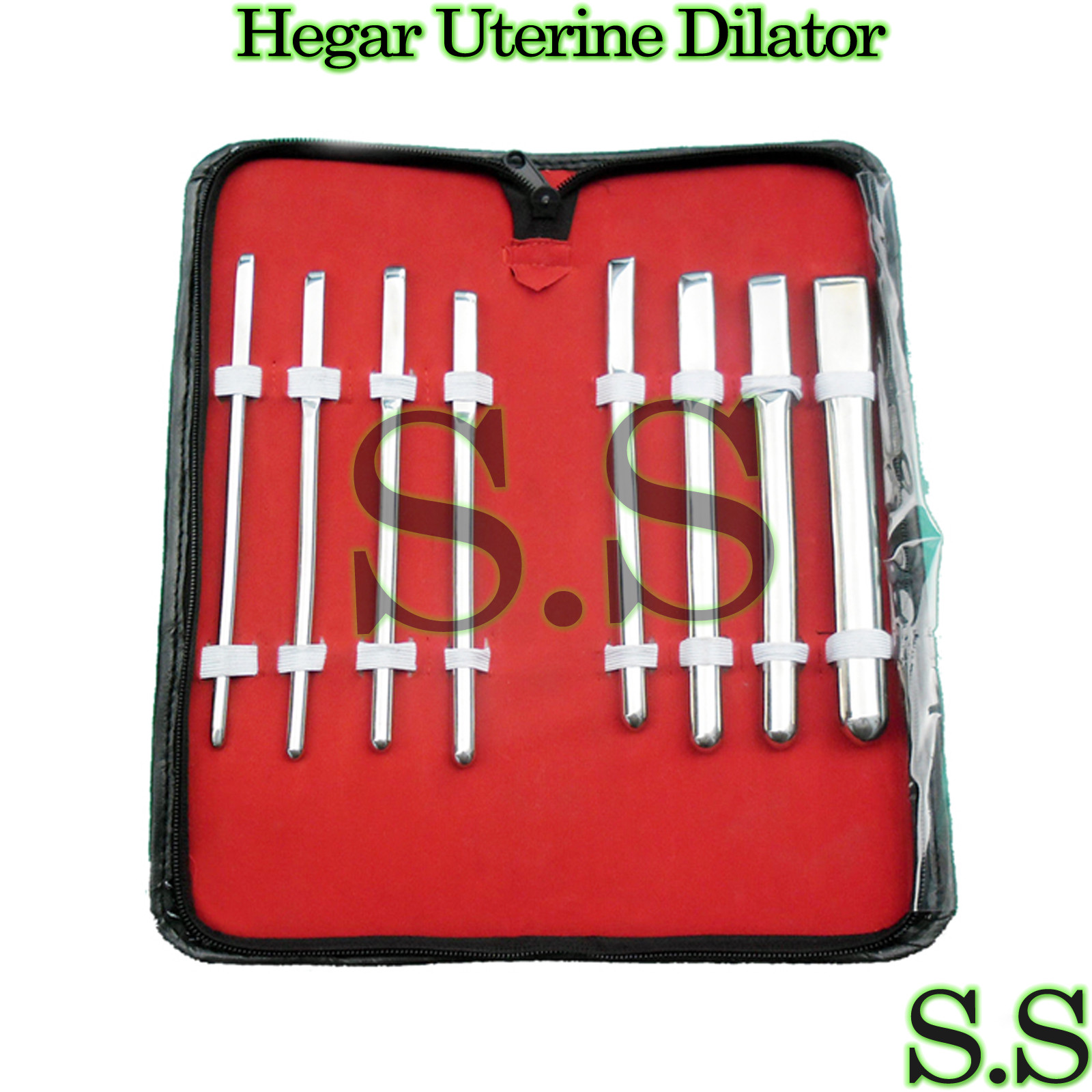8 Hegar Dilator Sounds Set 7.5" Single Ended Gynecology Surgical Instrument
