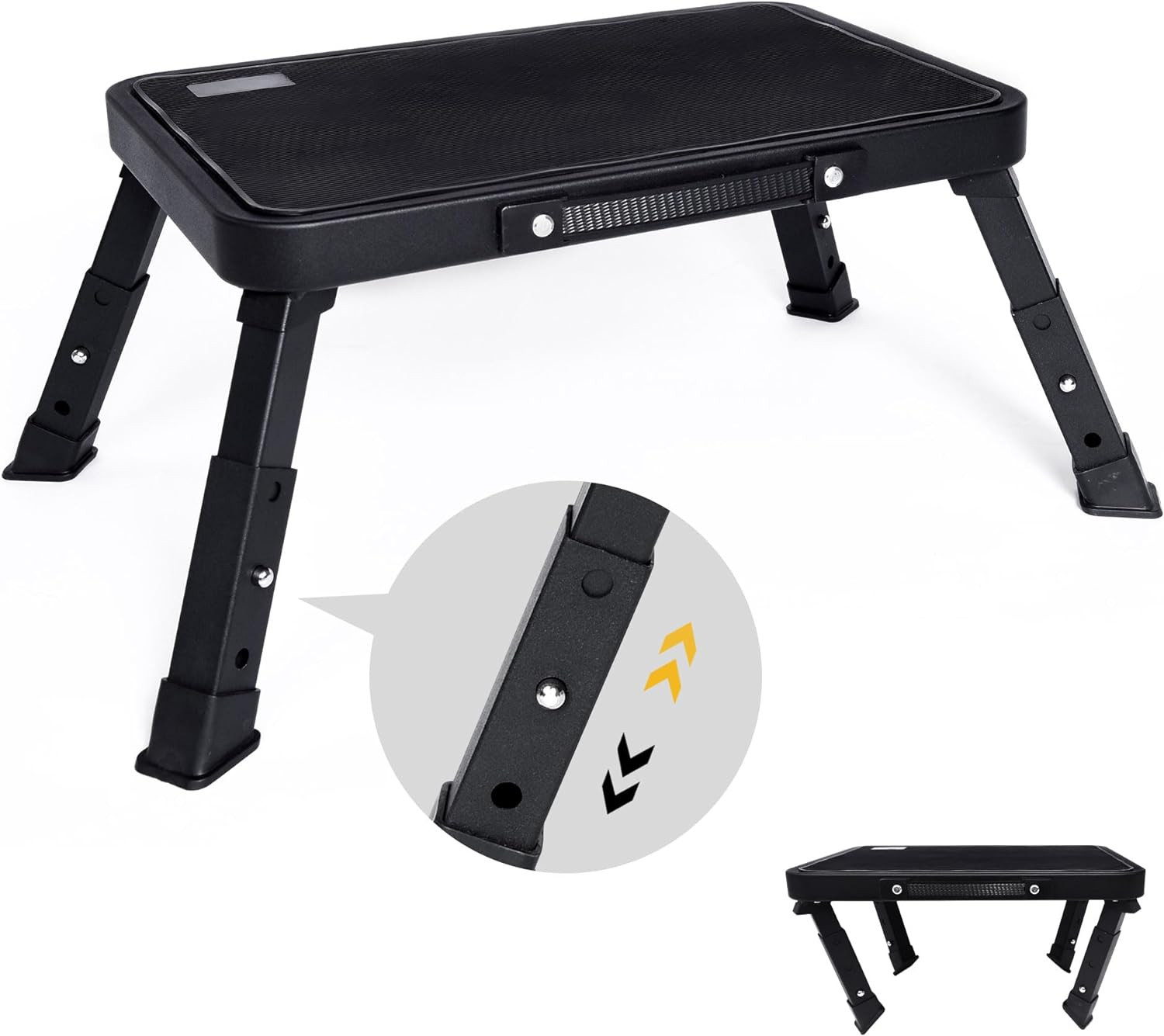 Adjustable Folding Step Stool for Adults Seniors Non-Slip Portable Ladder 350lbs