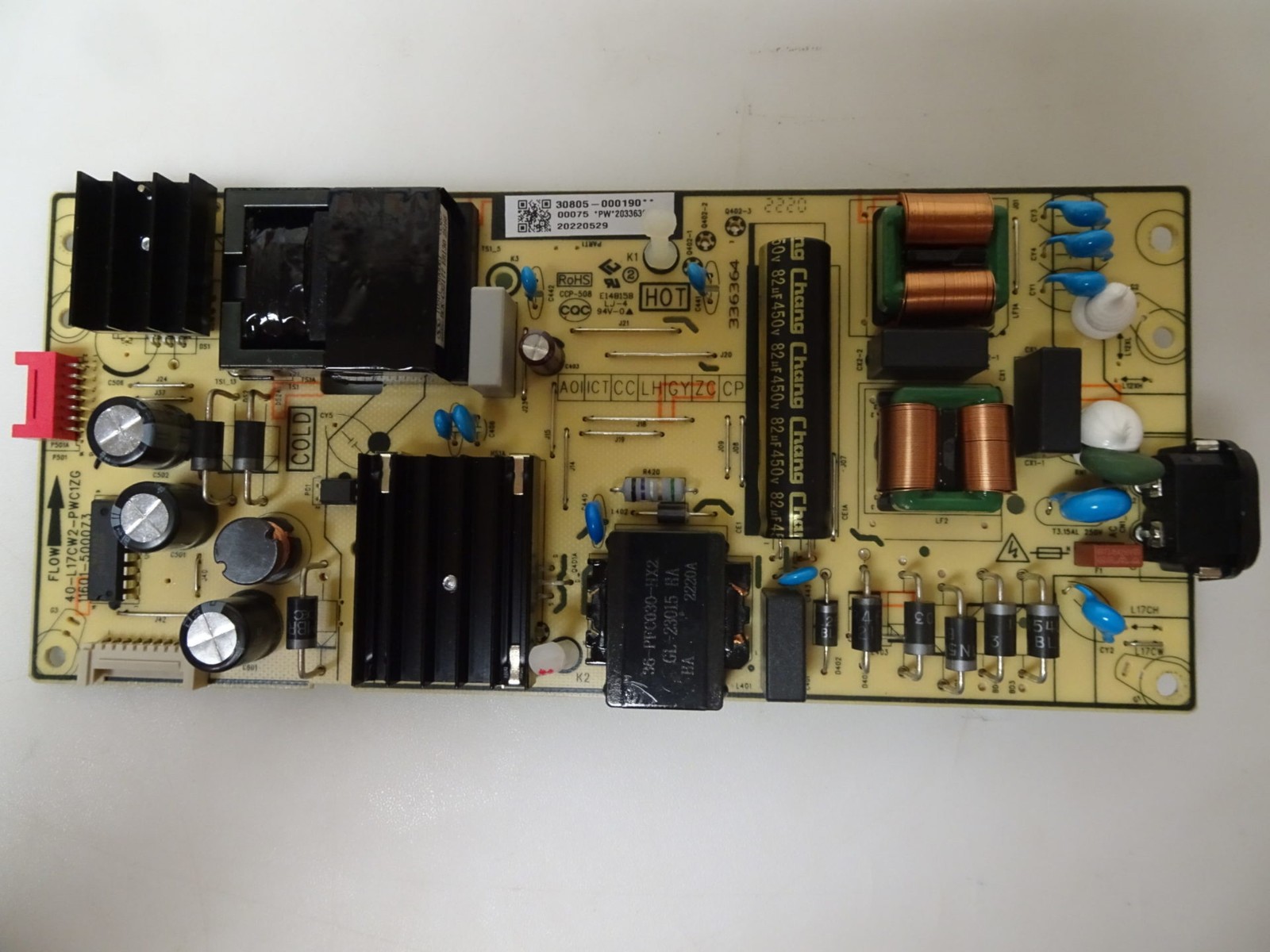 TCL 65S455 Power Board 30805-000190 (40-L17CW2-PWC1ZG)
