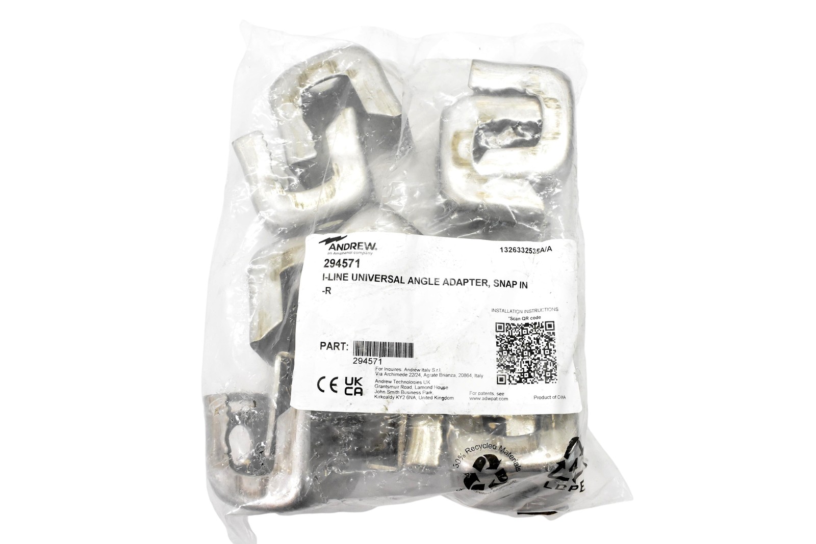 ANDREW 294571 Cable Clamp Galvanized Steel Zinc Plated Self-Locking Snap In 10pk