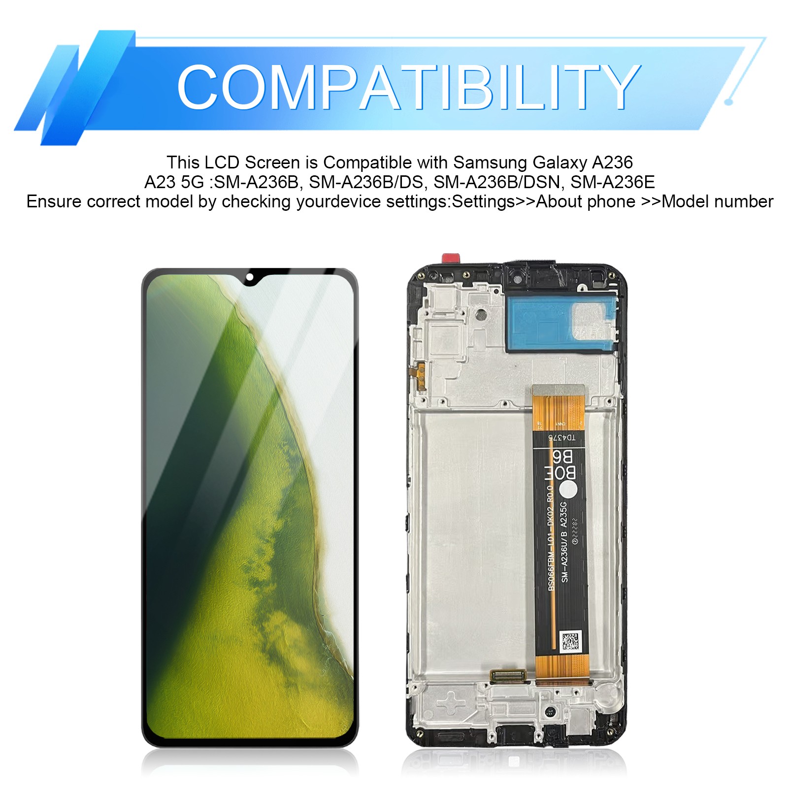 Replacement For Samsung Galaxy A23 5G SM-A236U LCD Touch Screen Digitizer +Frame
