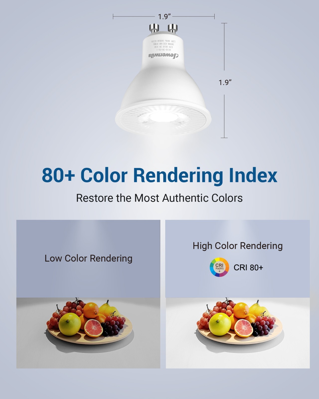 DEWENWILS 10 Pack GU10 LED Dimmable Bulb-GU10 Base 5000K Color Temperature