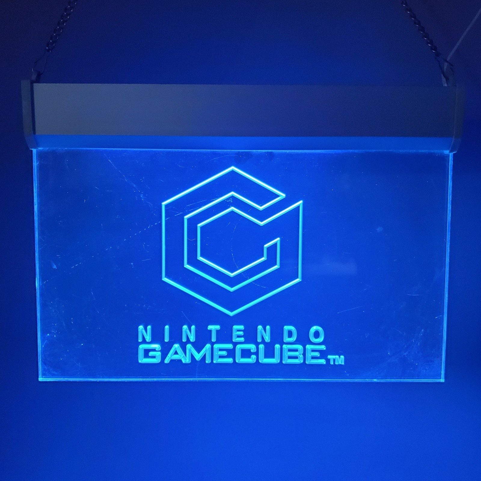 Nintendo Game Cube Night Light Neon Sign for Game Room Shop Store Man Cave, Blue