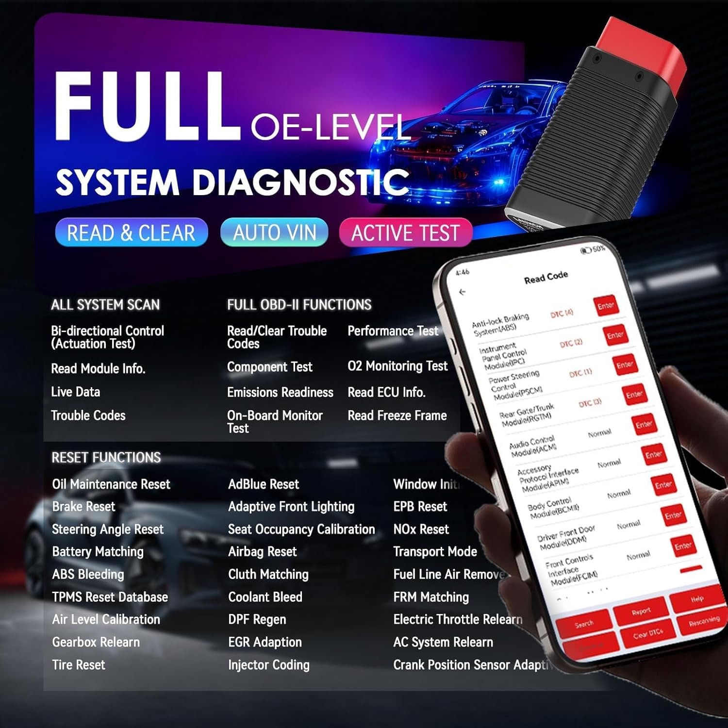 LAUNCH AIOBD Mini Bluetooth OBD2 Diagnostic Tool Scanner for Android iOS
