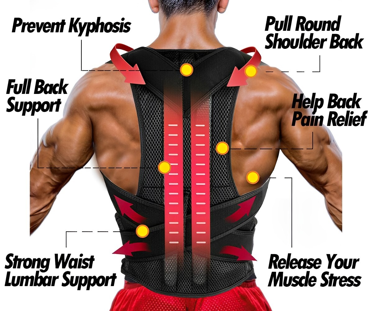 Heavy Duty Posture Corrector Breathable Neoprene & Lower Back Pain Relief