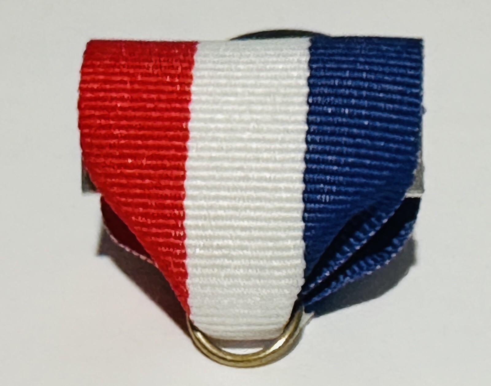 Award Medal Drapes Red White Blue Safety Catch Made In USA W Ring
