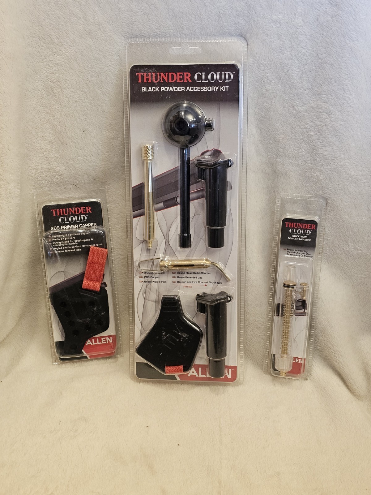 Allen THUNDER CLOUD Black Powder Accessory Kit, 209 Capper, & Powder Measure Lot
