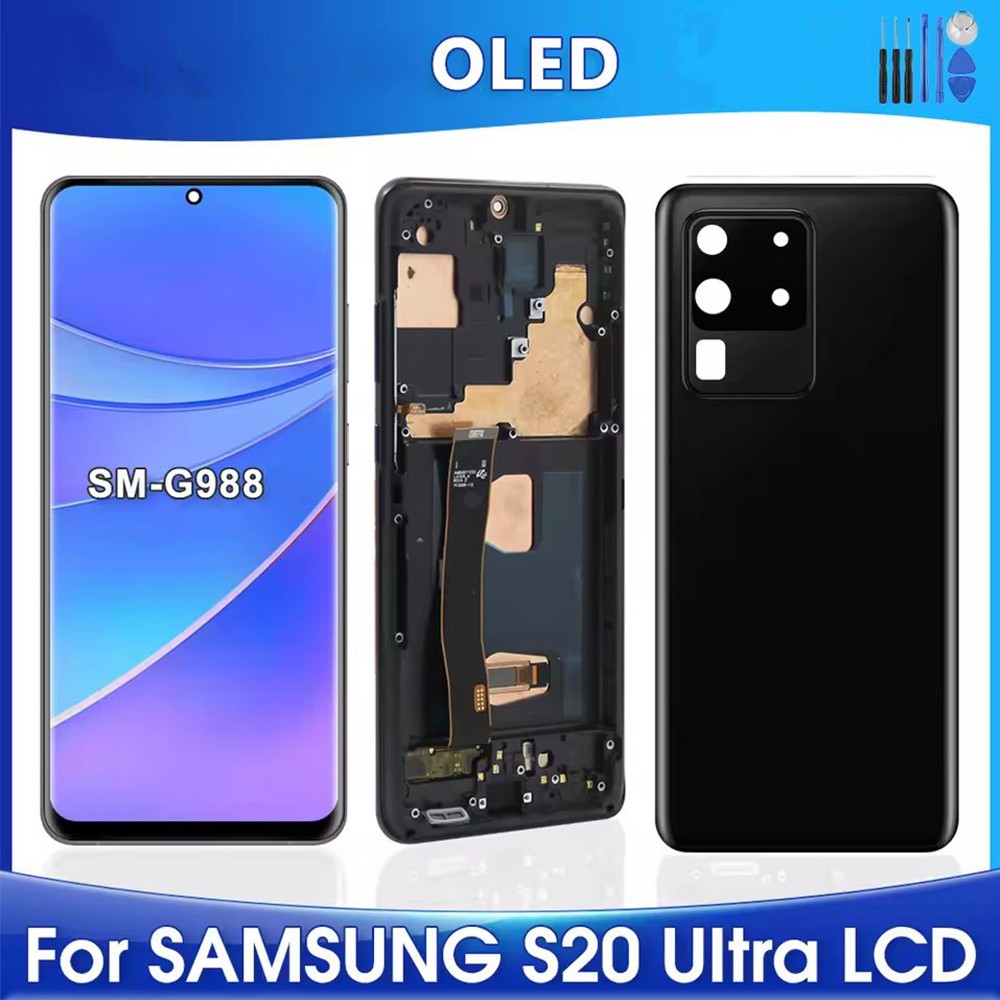 OLED Display Touch Screen For Samsung Galaxy S20 Ultra G988 Digitizer+Frame