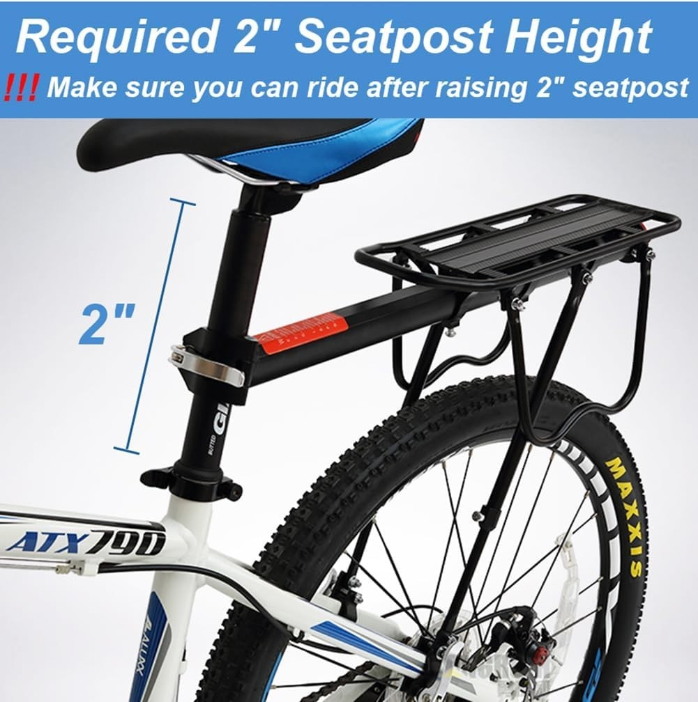 Rear Bike Rack Bicycle Cargo Rack Quick Release Adjustable Alloy Bicycle Carr...