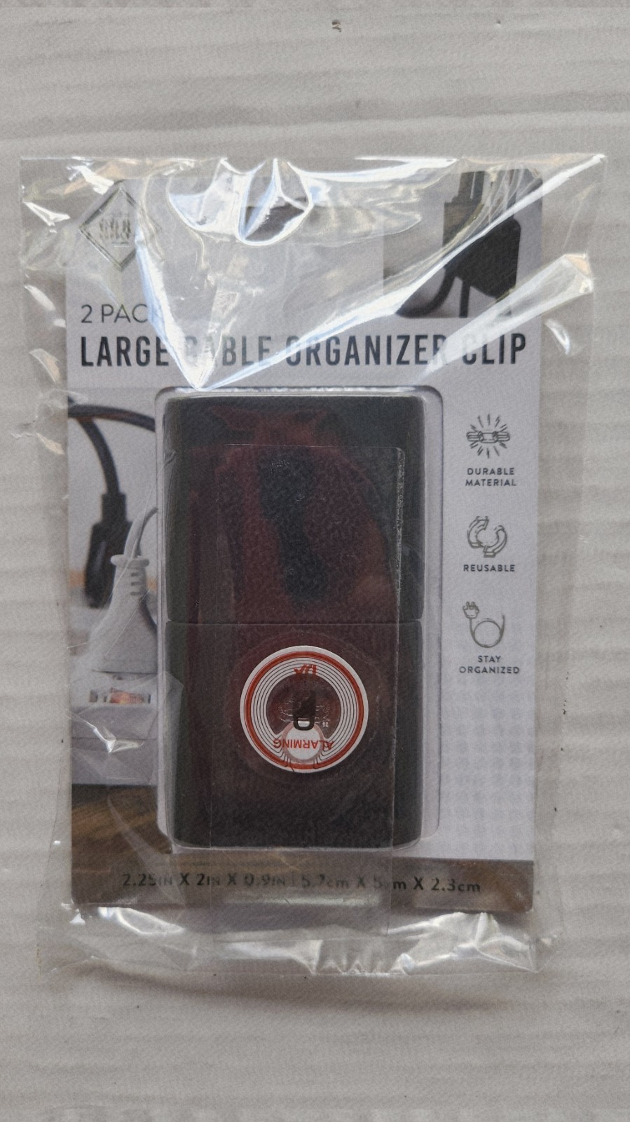 Core Supply Co. 2=Pack Large Cable Organizer Clip - 2.25 in X 2 in X 0.9 in