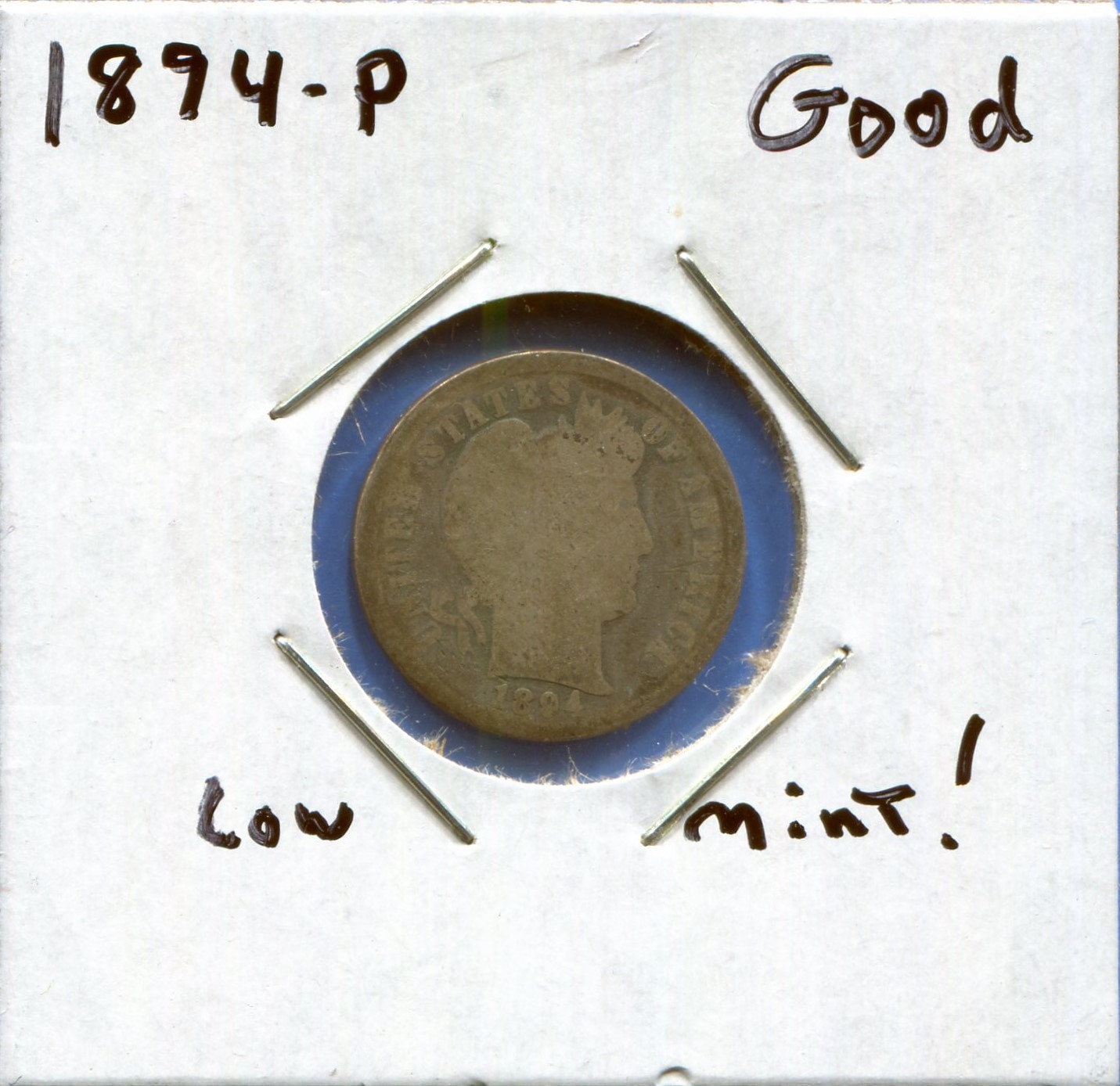 W@W 1894-p  Barber Dime, ( Better Date!! ) GOOD !!!!!!!!!!