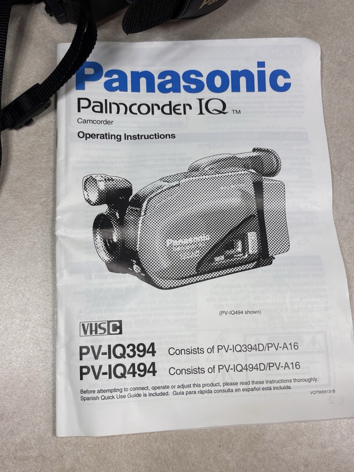 Panasonic Palmcorder IQ Intelligent Camcorder /Instructions NO BATTERY UNTESTED