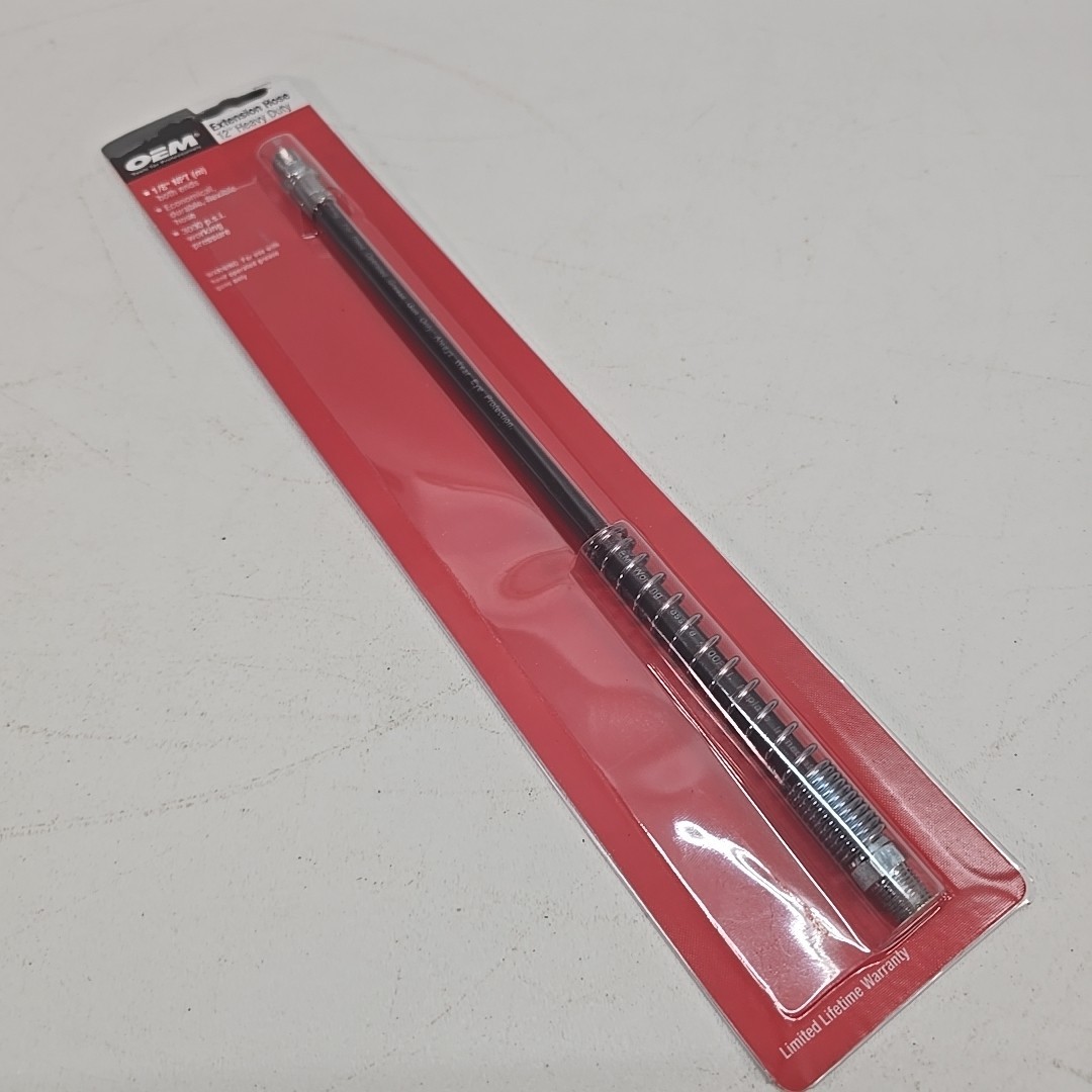 OEM 25782 12" Heavy Duty Extension Hose For Use With Hand Operated Grease Gun