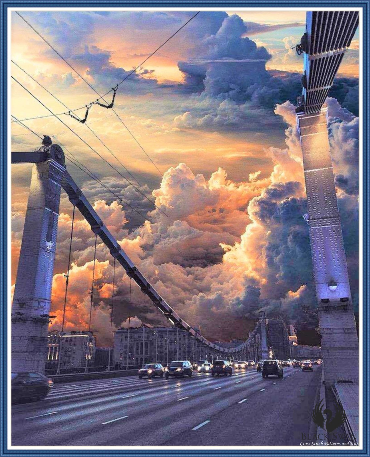 An apocalyptic sunset 407 Chart Counted Cross Stitch Pattern Needlework craft