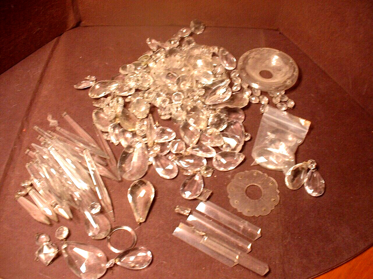 Huge 10Lb. Lot of Vintage/Antique Cut Crystal Lamp Candelabra Chandelier Prisms