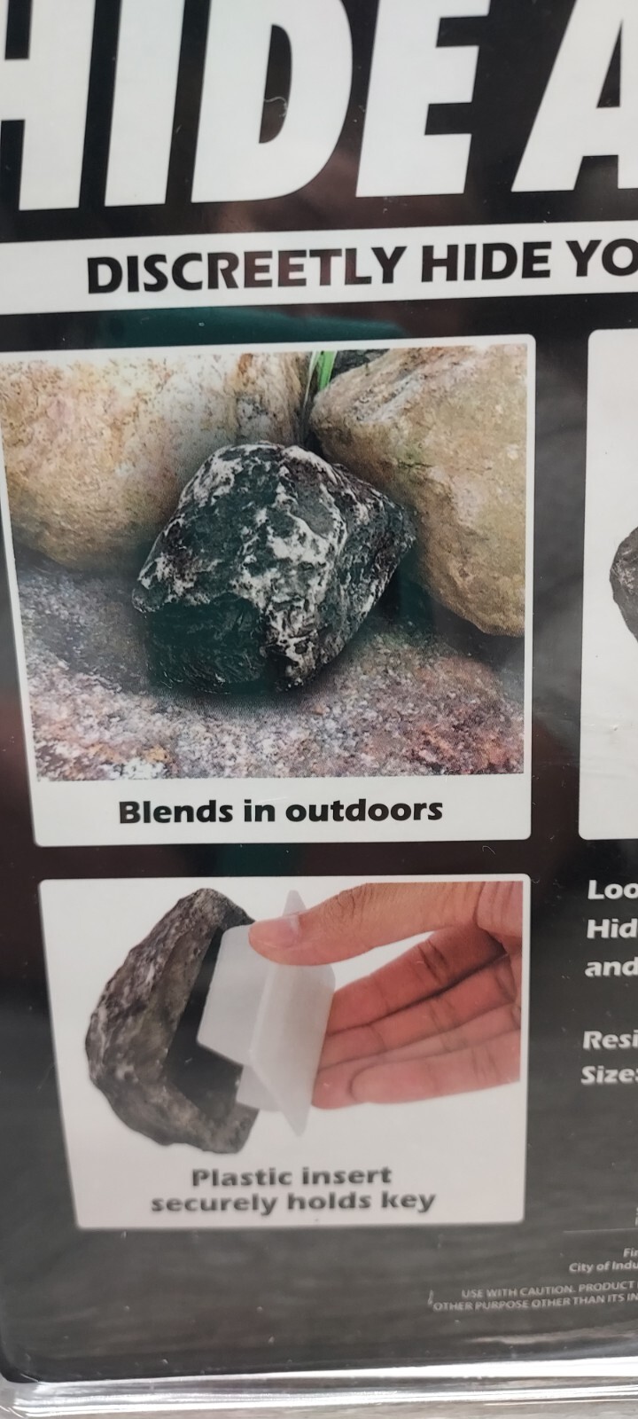 Total Vision Hide a Spare Key Realistic Looking & Feeling ROCK Securely Stores