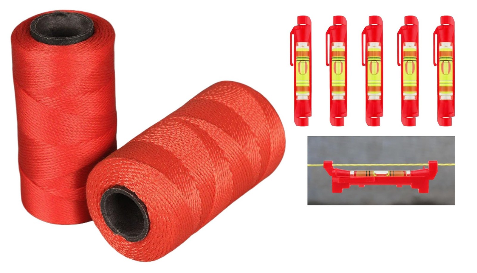 High Strength Nylon String Line #18, 1000 Ft,With 5 String Line Level Tool, for