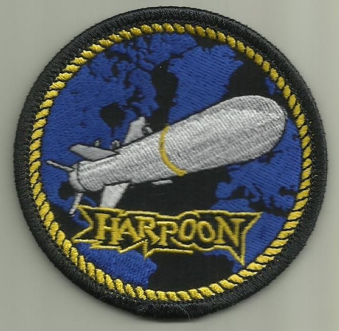 HARPOON CRUISE MISSILE AGM84 PATCH U.S. NAVY BOAT AIRCRAFT ANTISHIP READ FULL AD
