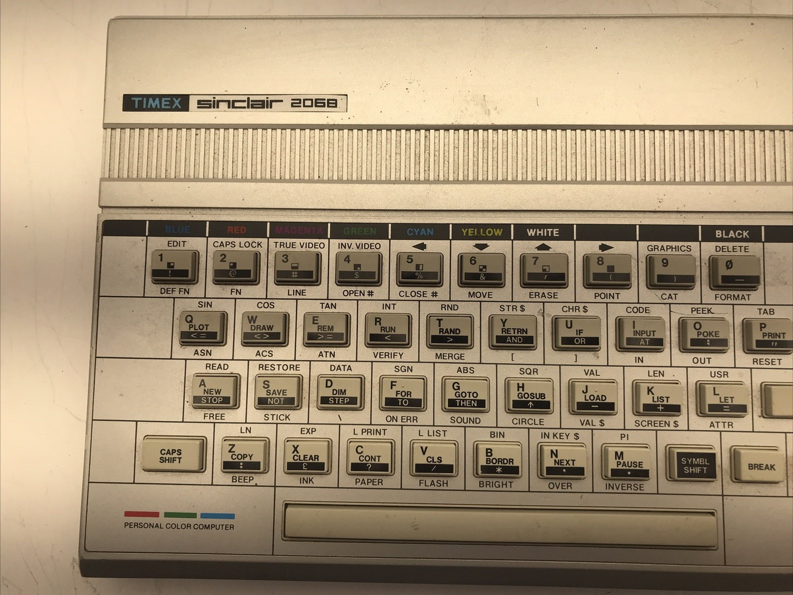 Timex Sinclair 2068 Personal Color Computer w/ Adapter, Joystick, & Programs