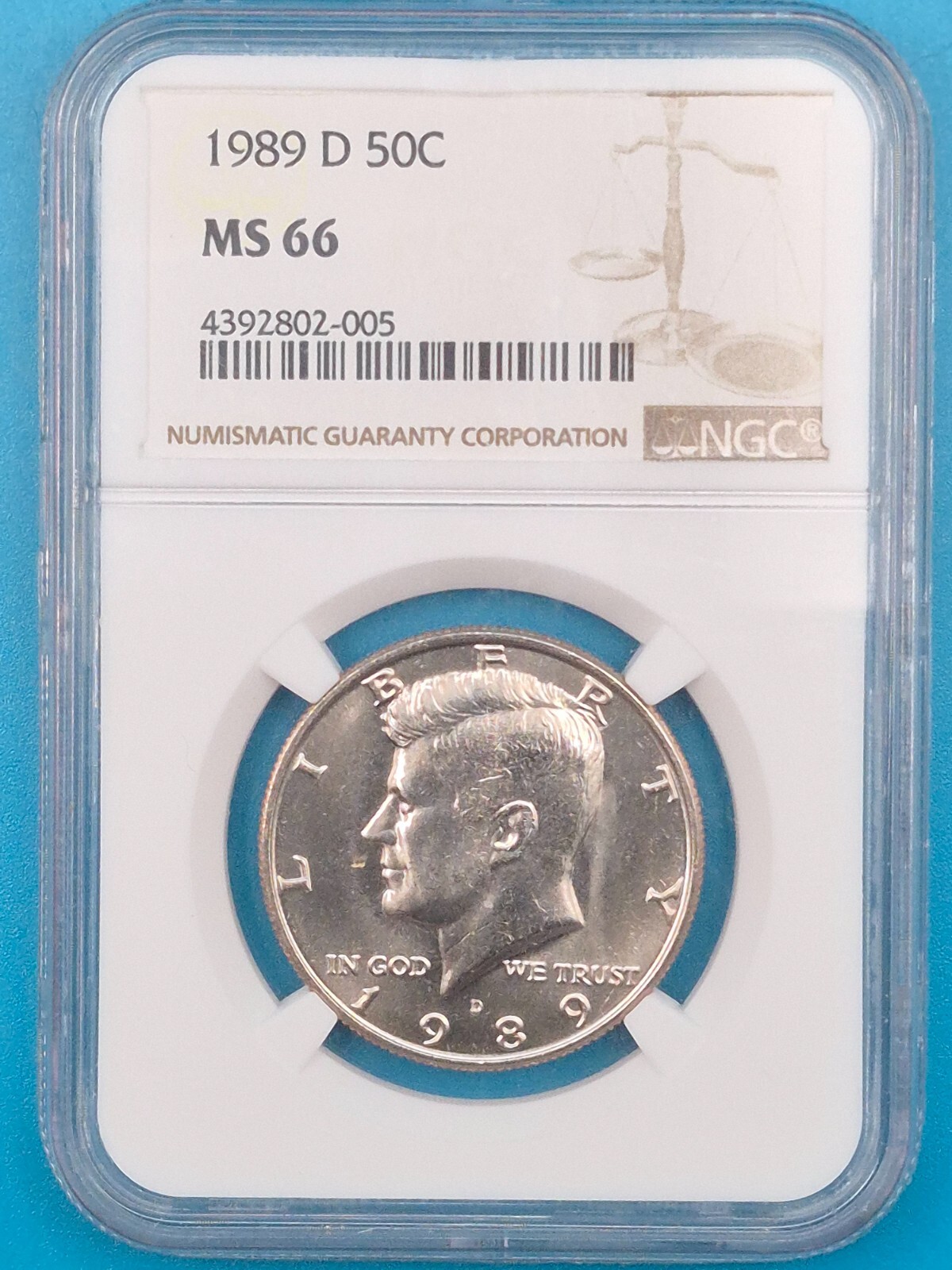 1989-D Kennedy 50c NGC MS 66