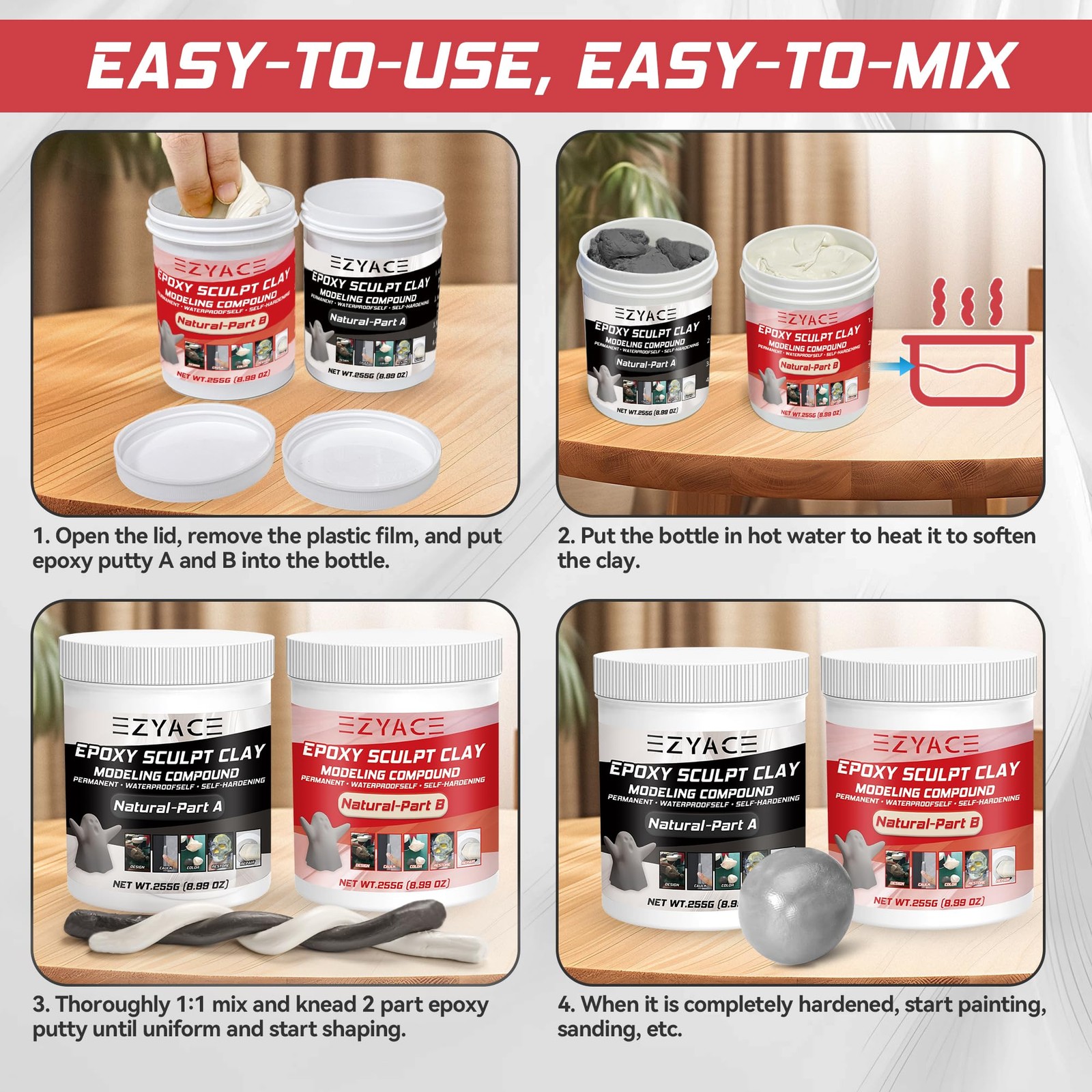 Epoxy Clay, Magic Sculpt 2 Part Modeling 1 Pound, Natural