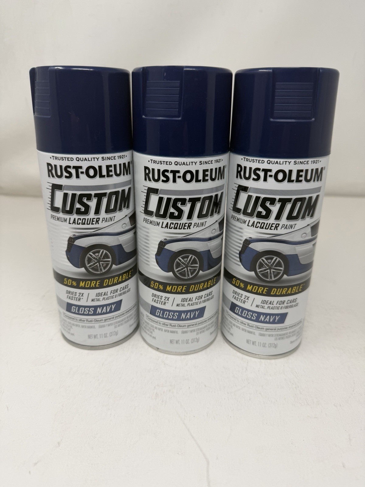 3 pack  Gloss Navy Rust-oleum Custom Premium Lacquer Paint @ 11oz. Each