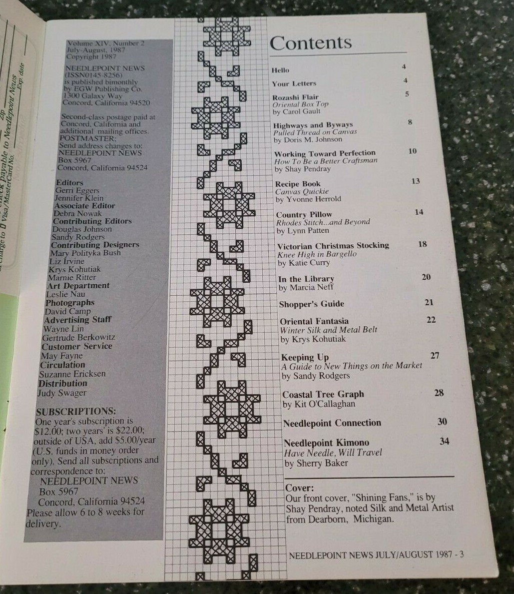 Needlepoint News July / August 1987