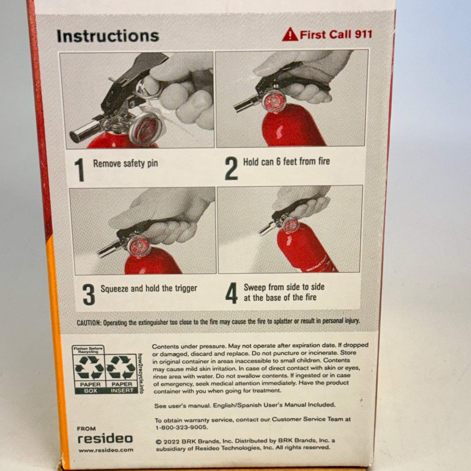 FIRST ALERT(2 PACK) Home1 Multipurpose ABC Rechargeable Fire Extinguisher 2.5 Lb