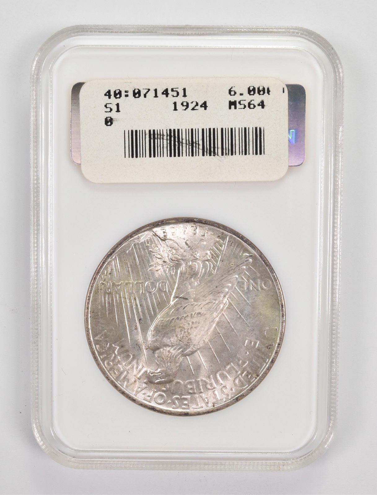 MS64 1924 Peace Silver Dollar CAC NGC *0038