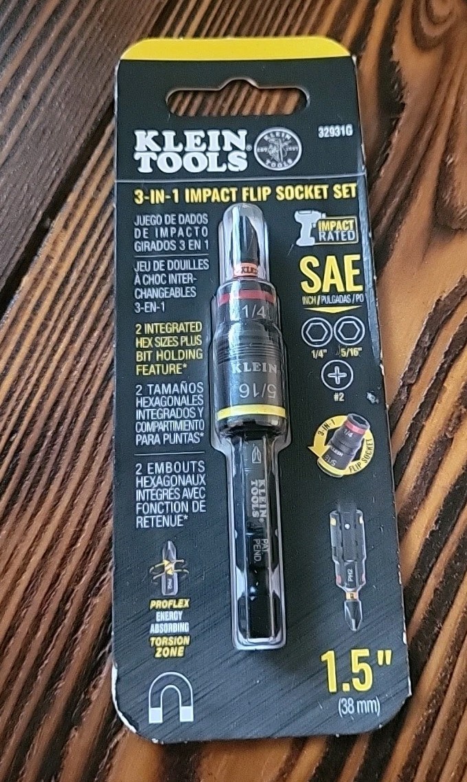 Klein Tools 32931G 3-in-1 Impact Rated Flip Socket Set 32931 ☆☆BRAND NEW☆☆