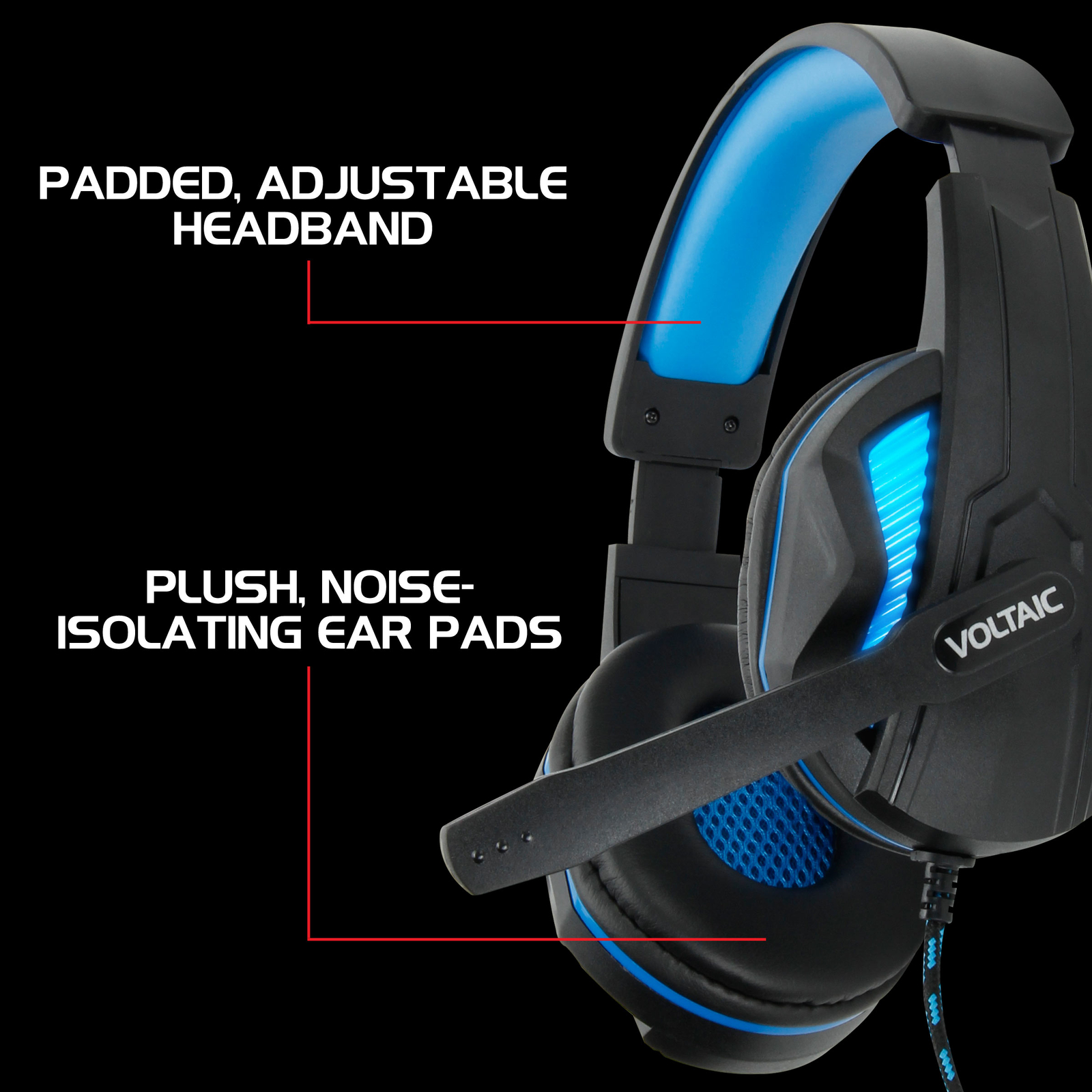 Computer Gaming Headset w/ Microphone by ENHANCE - 7.1 Surround Sound & LED