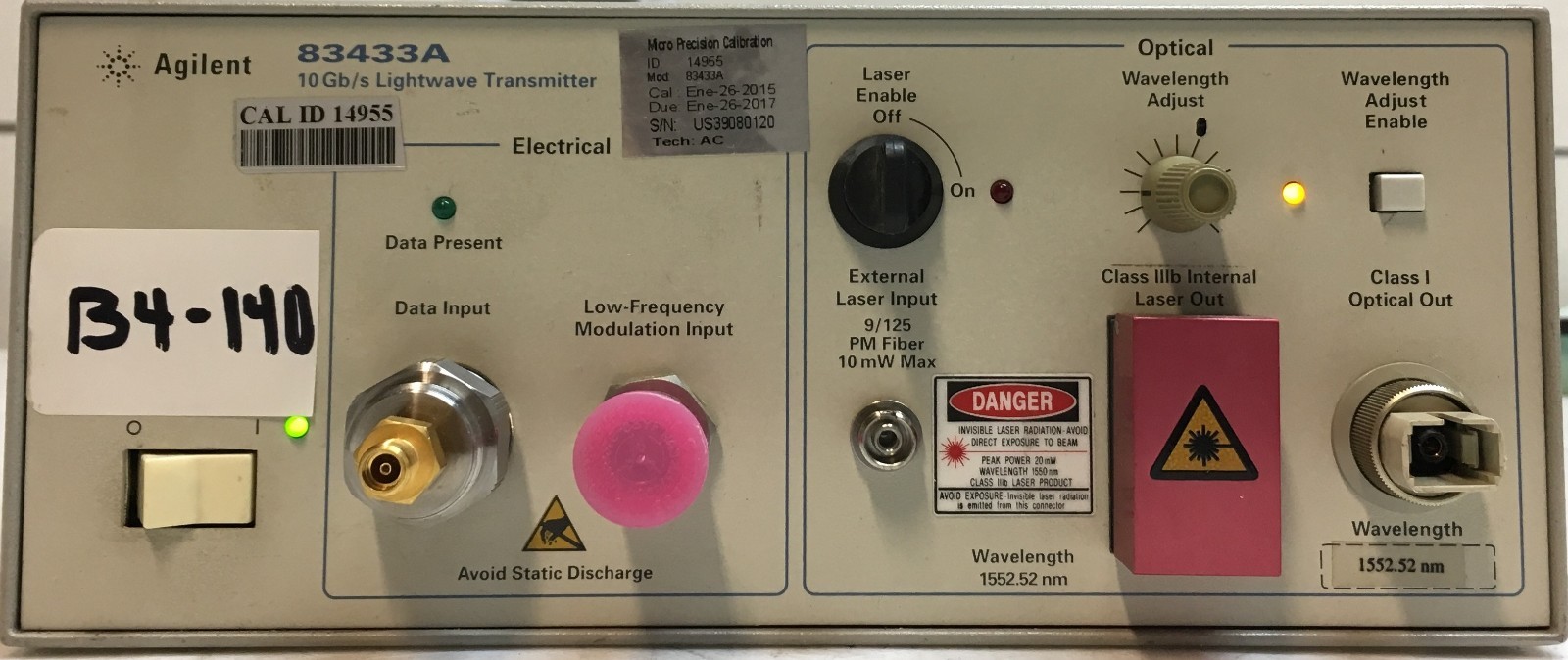 Agilent 83433A 10Gb/s Lightwave Transmitter