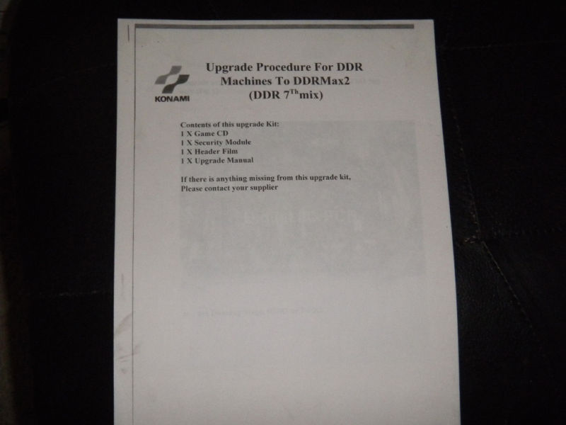 dance revoluton DDR 7TH TO MAX2 UPRGRADE PROCEDURE konami  manual