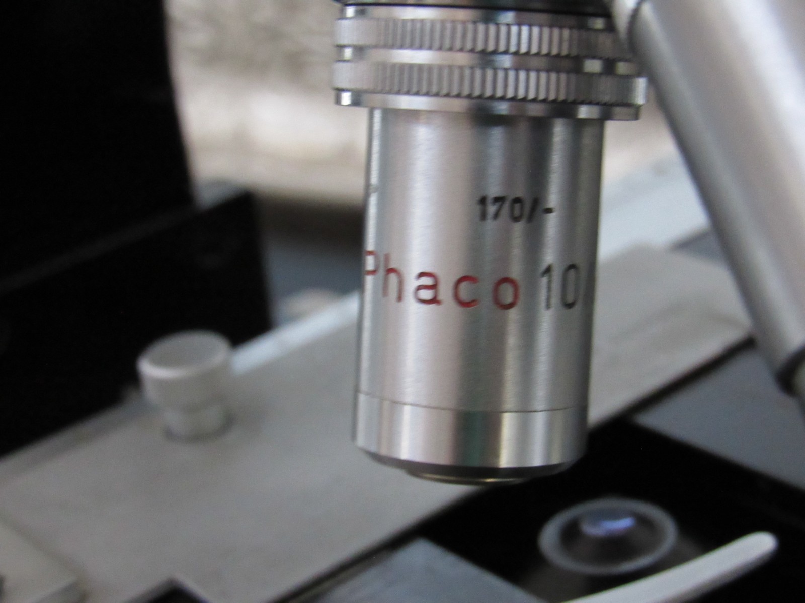 Leitz Wetzlar Compound Microscope Phase Contrast Disc Tested Optics