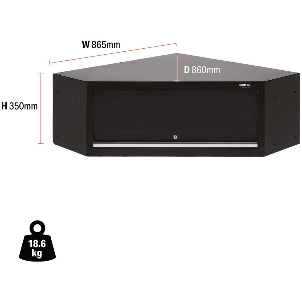 Bunker Modular Corner Wall Cabinet Black