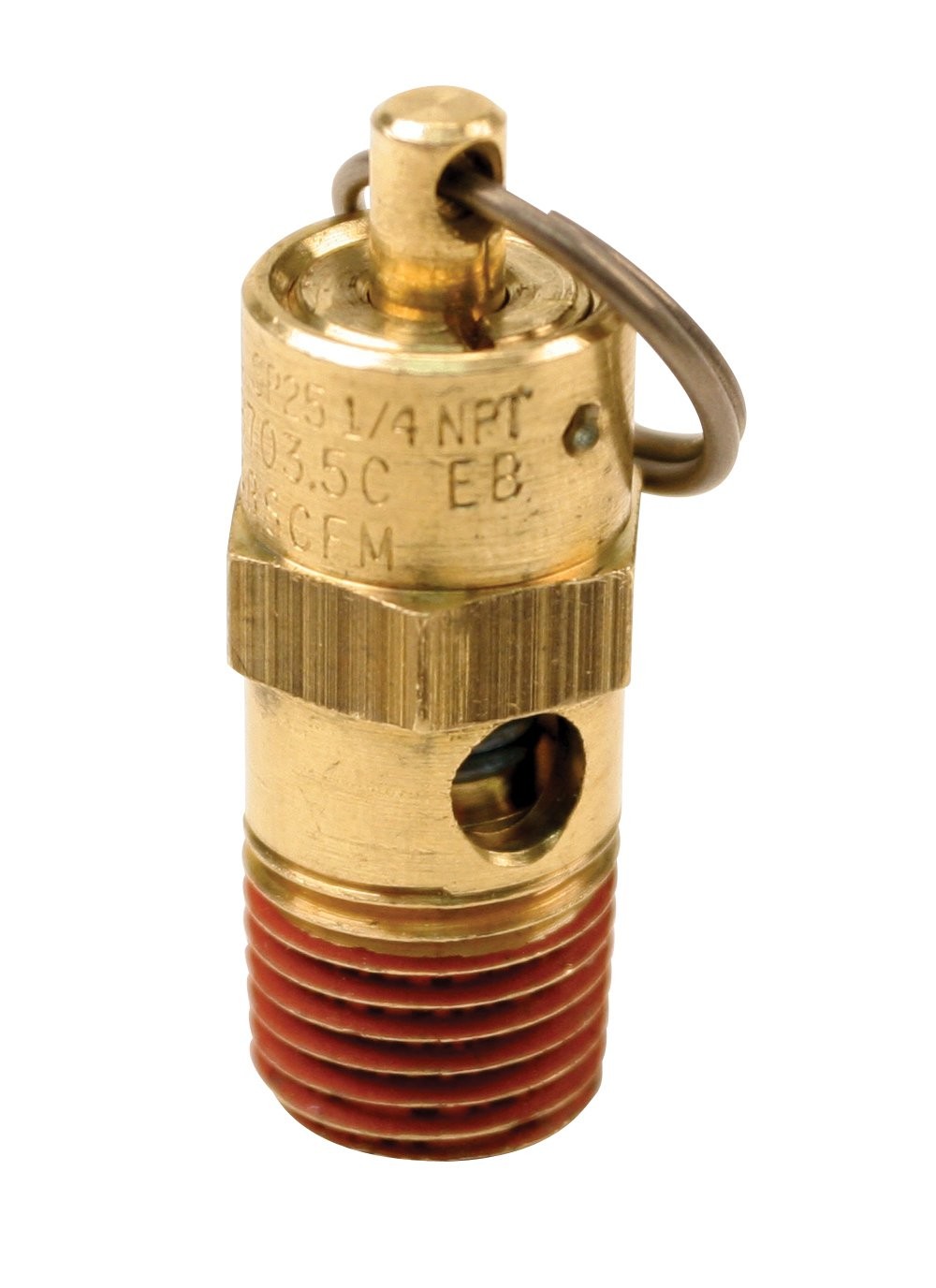 92250 1/4 Male NPT 250 PSI Hi-Temp Rated Safety Valve, Gold
