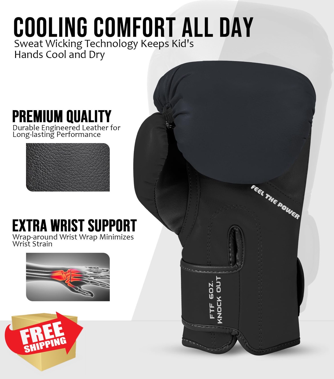 Exxact Sports Knockout Youth Boxing Gloves Kids Padded Wrist Support