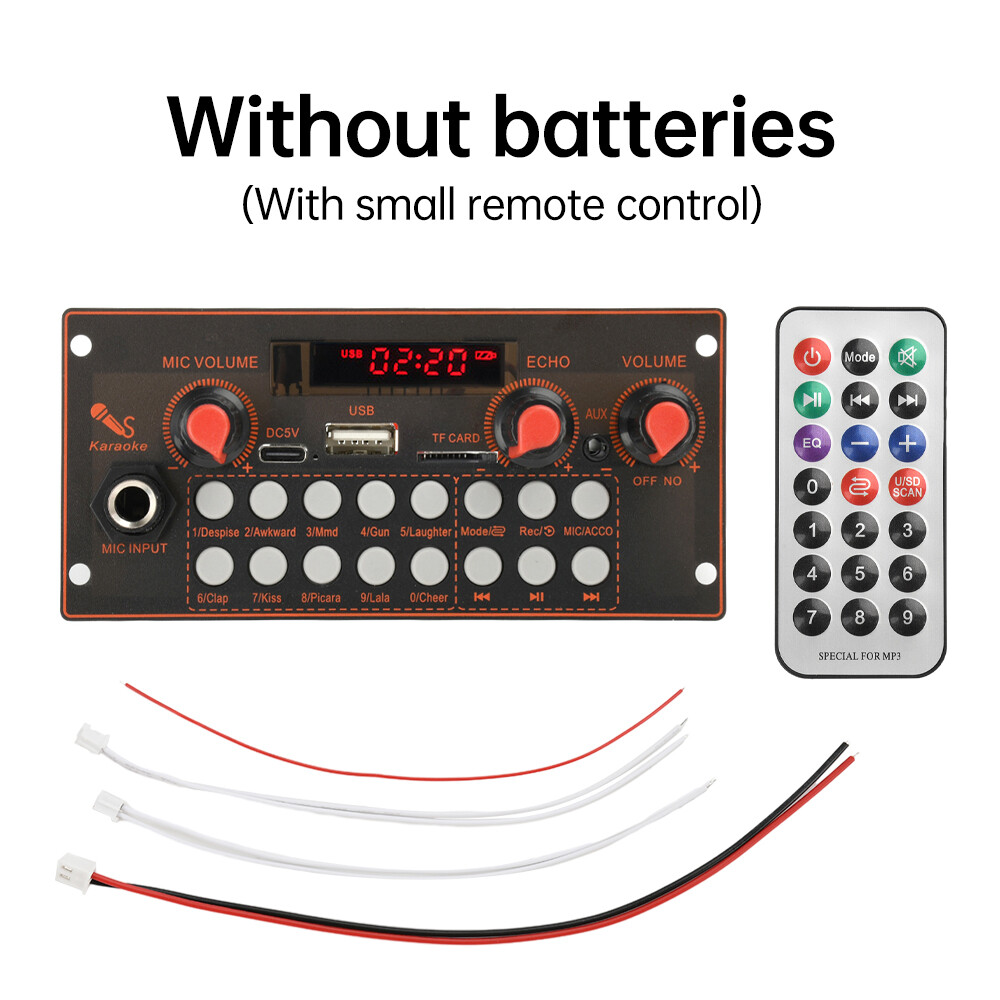DC5V MP3 Bluetooth Decoder Board Audio Module with Microphone Function 10W+10W