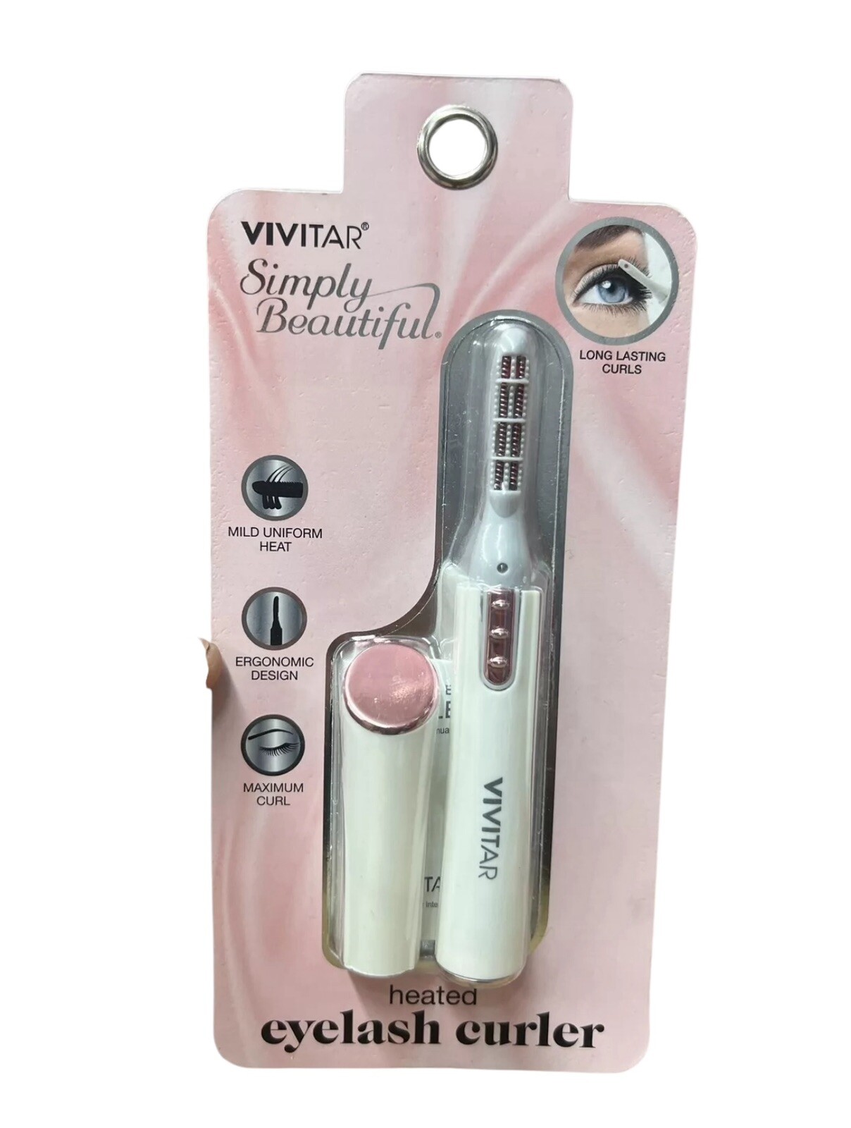 VIVITAR Simply Beautiful PG-V017-RG Heated Eyelash Curler New
