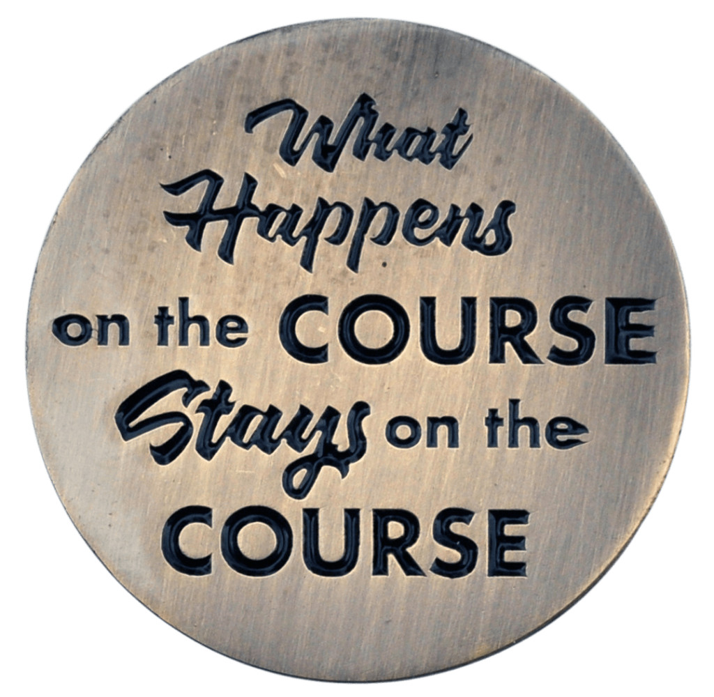 ReadyGolf: What Happens on the Course, Stays on the Course Ball Marker & Hat Cli
