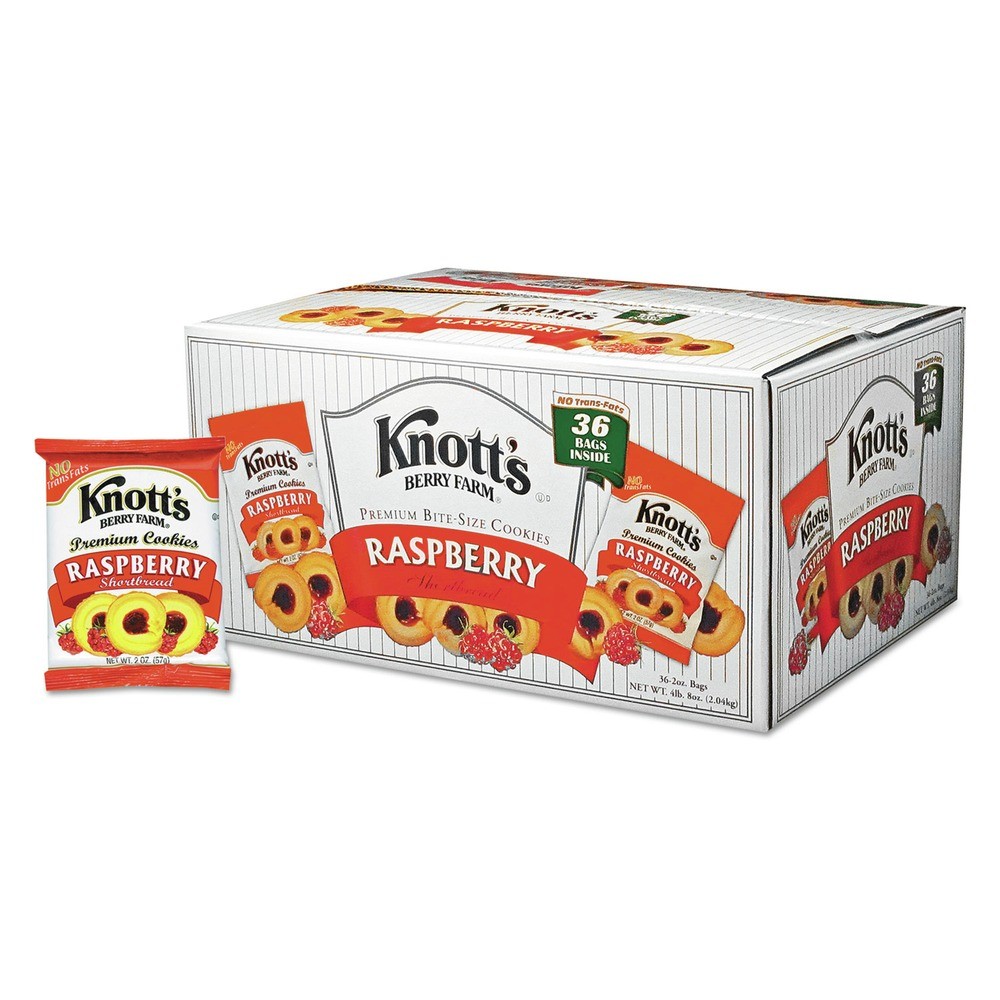 Knott's Berry Farm 59636 2 oz Pack Shortbread Cookies - Raspberry (36/CT) New