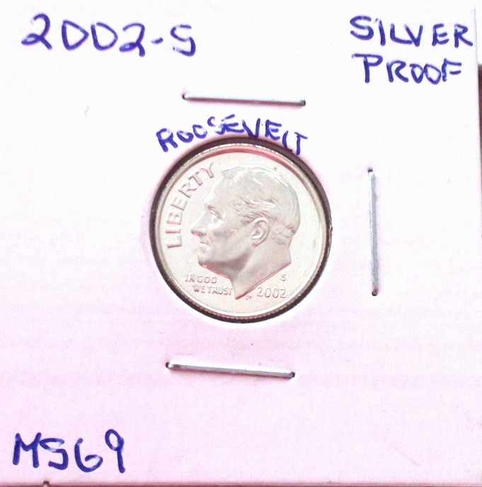 2002 SAN FRANCISCO 90% SILVER ROOSEVELT PROOF DIME IN HIGH END PROOF CONDITION