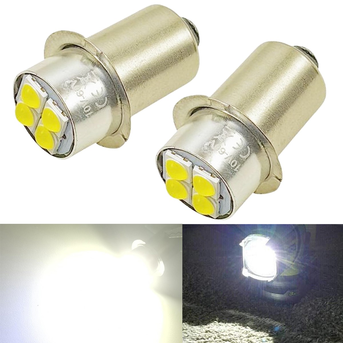 2Pcs P13.5S 19.2V LED Bulb Replace For CRAFTSMAN 315.113913 Flashlight Worklight