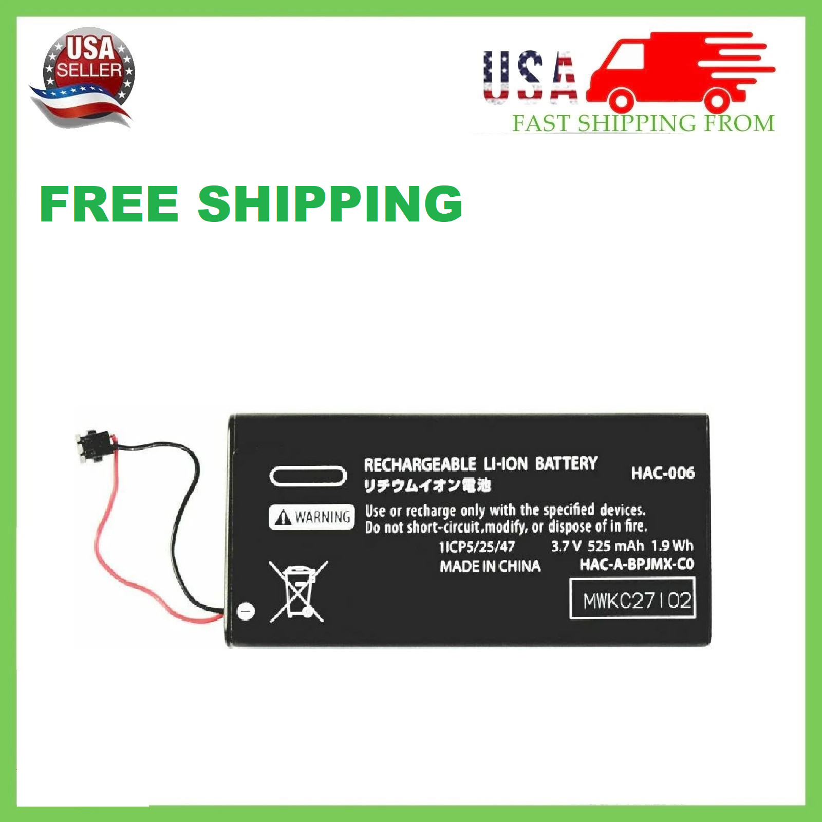 NEW Replacement Battery Nintendo Switch Joy-Con Fits HAC-006 525mAh Left Right