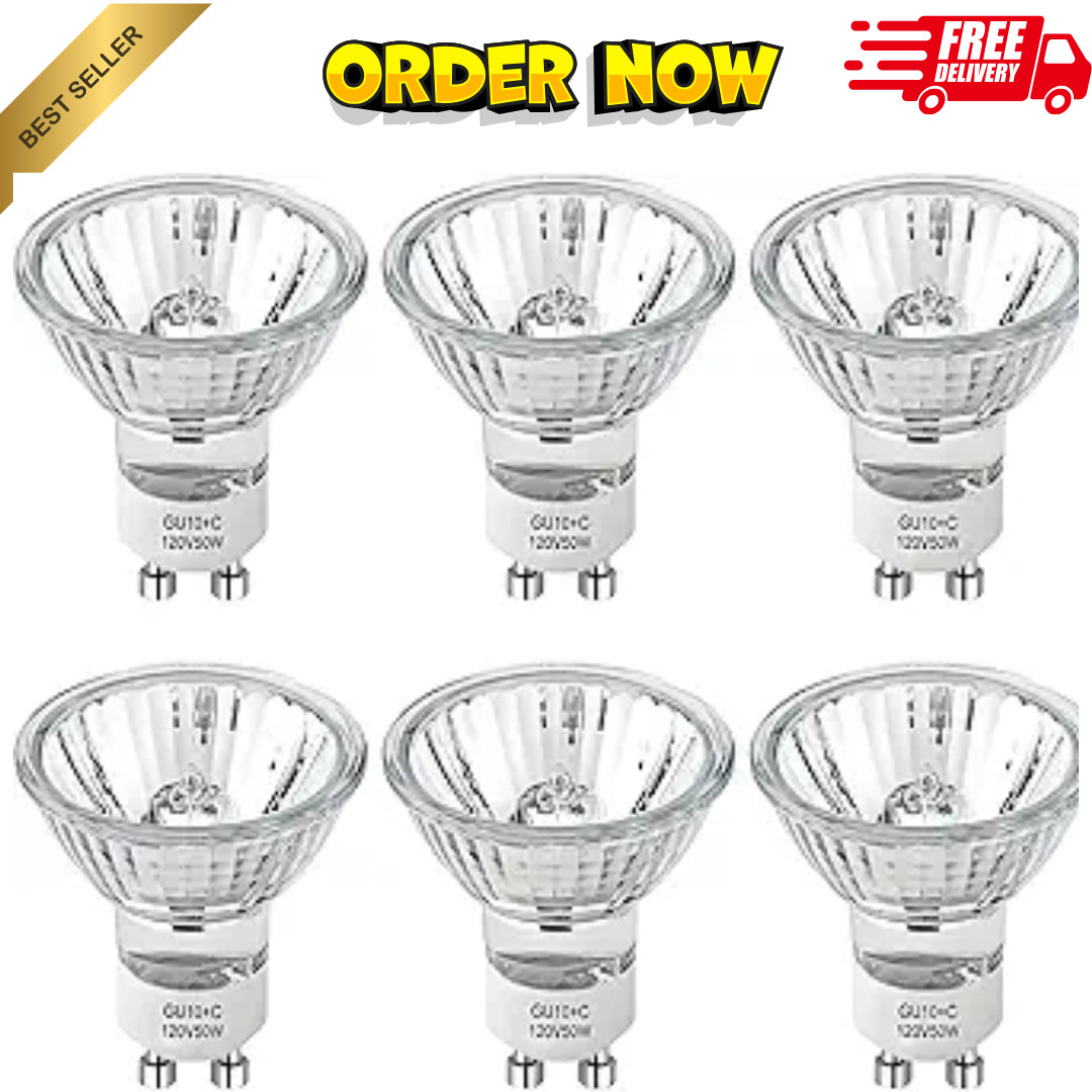 6 Pack GU10 Bulb 120V 50W Light Bulbs for Candle Warmer Lamp, GU10+C, MR16 New