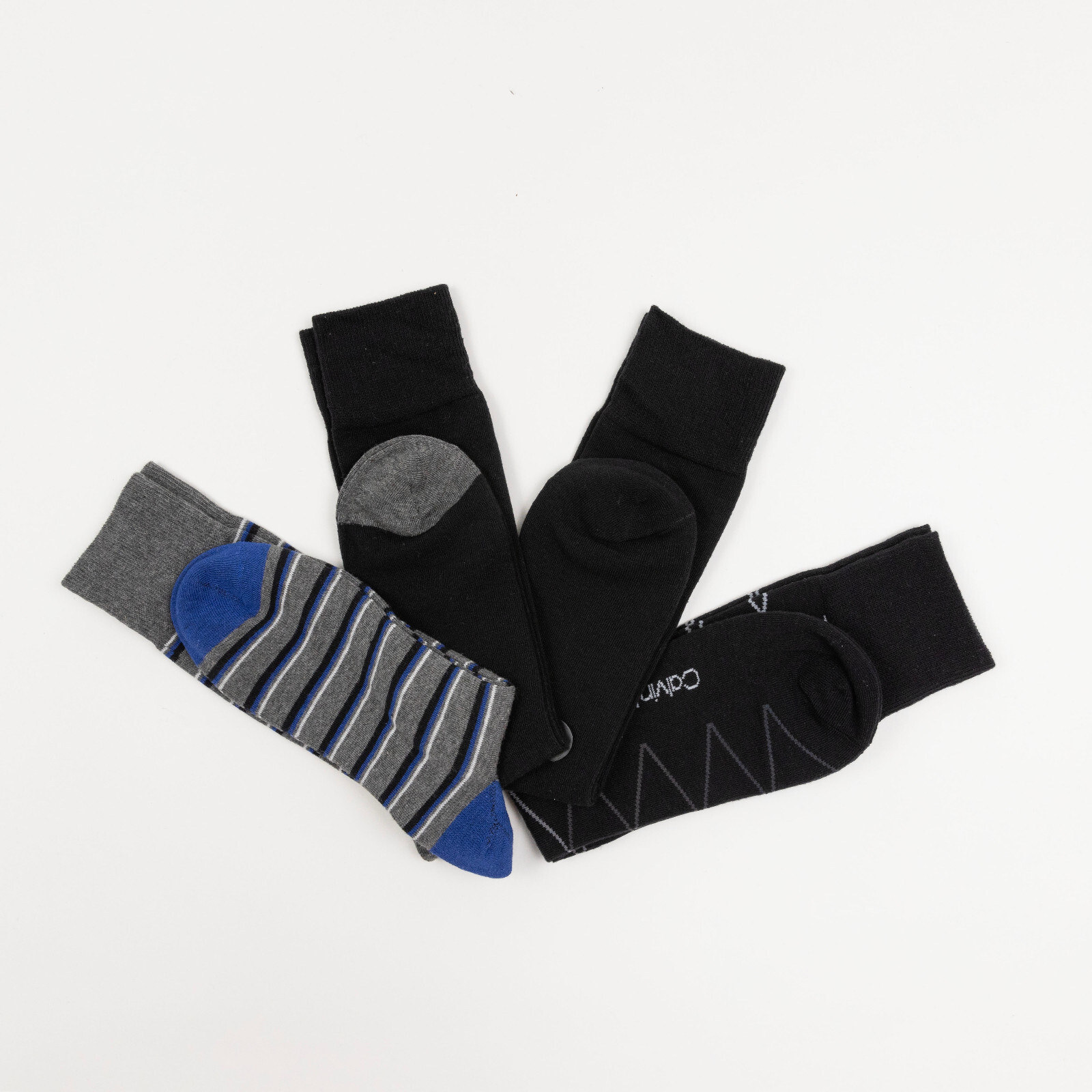 Calvin Klein Men's Multi-Pattern 4-Pk Crew Dress Socks Multi One Size