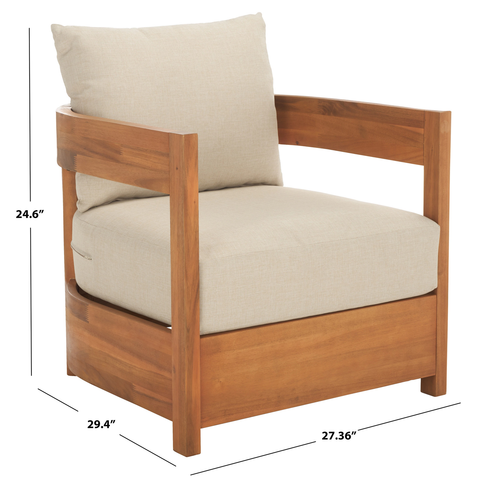 SAFAVIEH Outdoor Patio Furniture Kento Armchair (Set of 2) - 27"W x 29"D x 25"H
