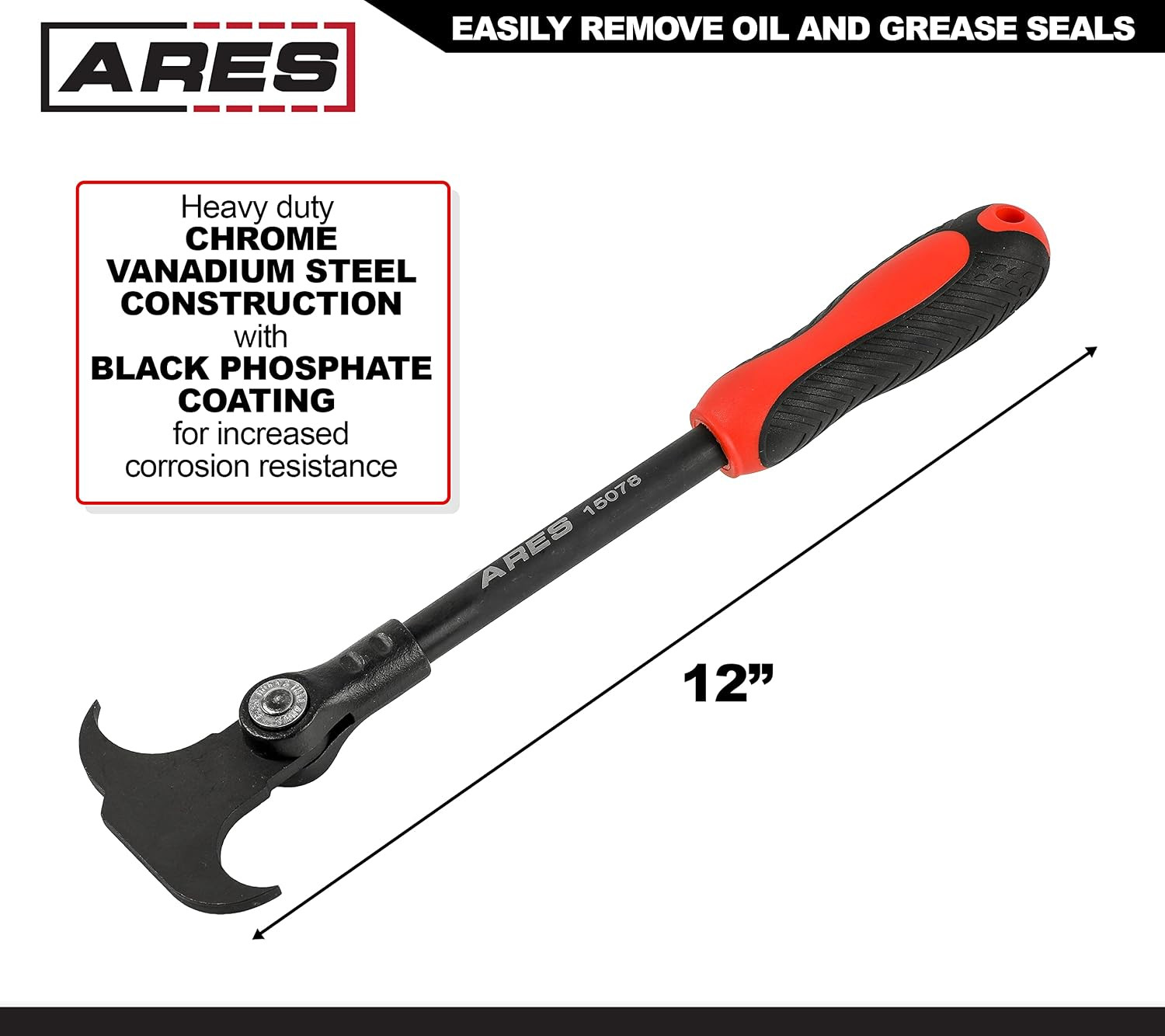 15078-12-Inch Indexing Seal Puller - 14 Adjustable Locking Positions - Dual Hook