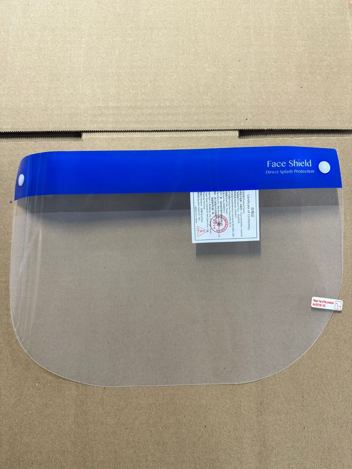 Safety Full Face Shield Reusable Shield Clear Washable 200 PACK ! !!!!